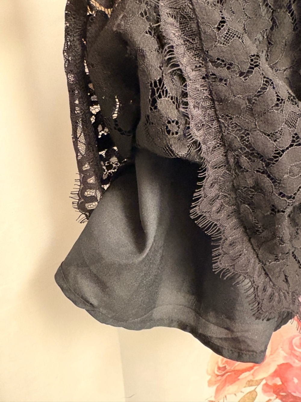 Small Black Lace Cap-Sleeve Dress - Picture 3 of 8